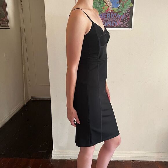 T by Alexander Wang Black Bodycon Corset Mini Dress 90s Style 2/XS EUC - Picture 7 of 9